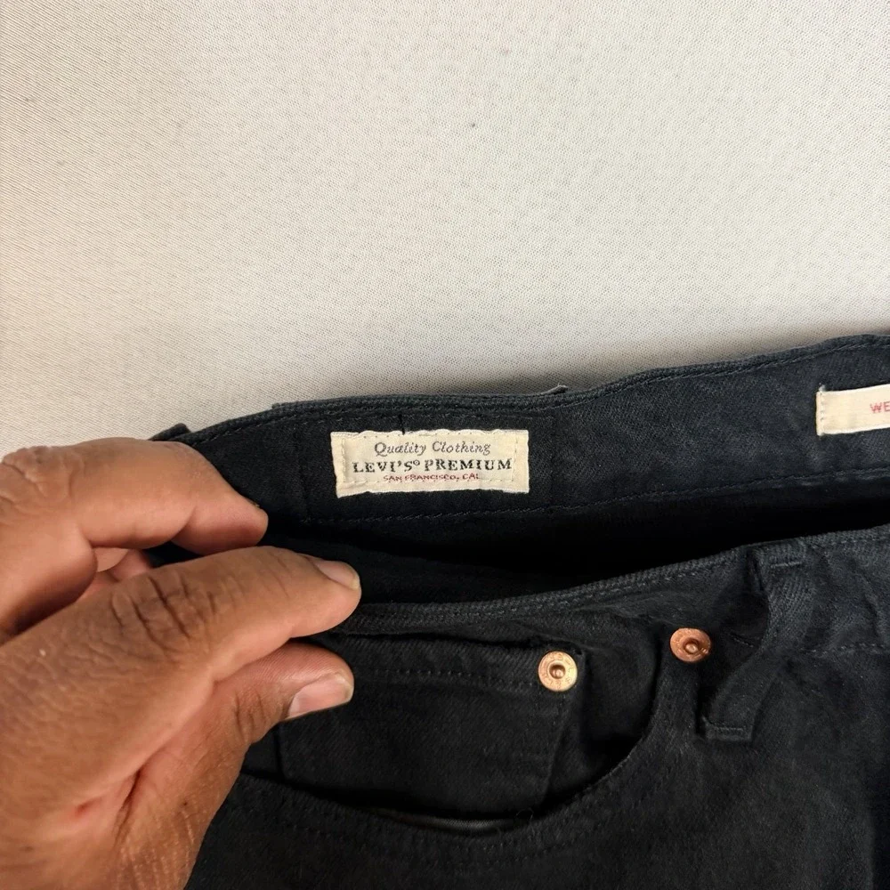 Levi's Men Black Jeans Casual Wedgie Straight Casual Denim Size 28X28